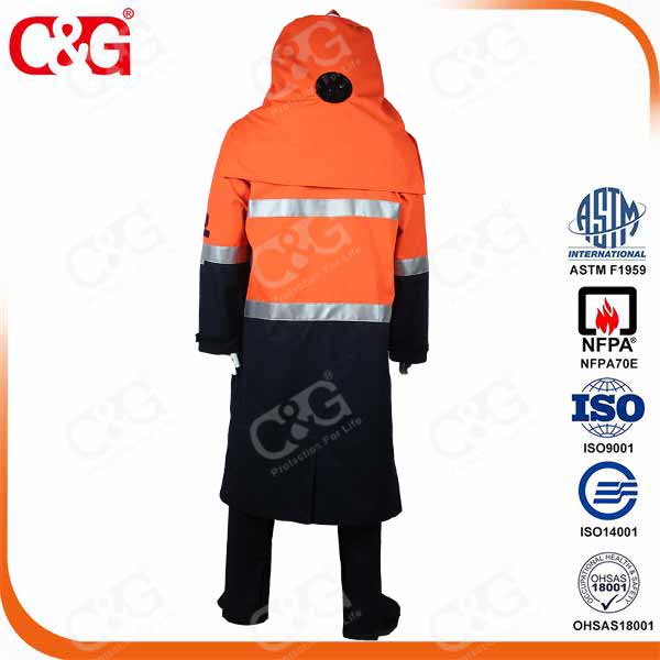 ASTM F1959 Cat IV 55cal/cm2 arc flash suit against electrical arc harm ...