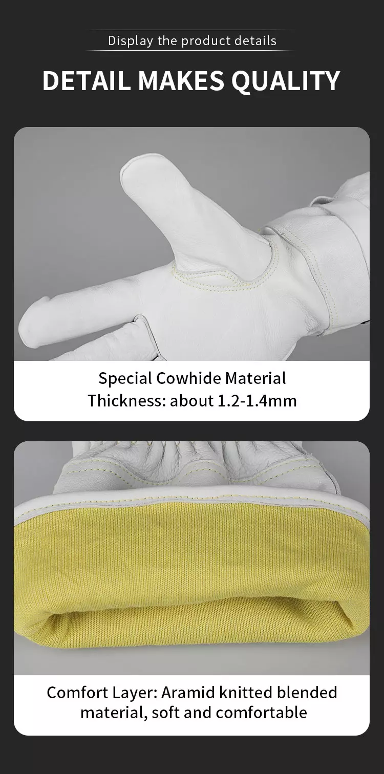 50 Cal  Leather Arc Flash & Flame-Resistant Gloves