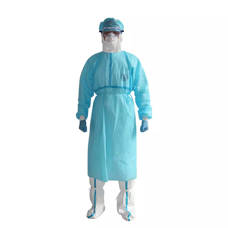 Disposable isolation gown with seam sealing tape
